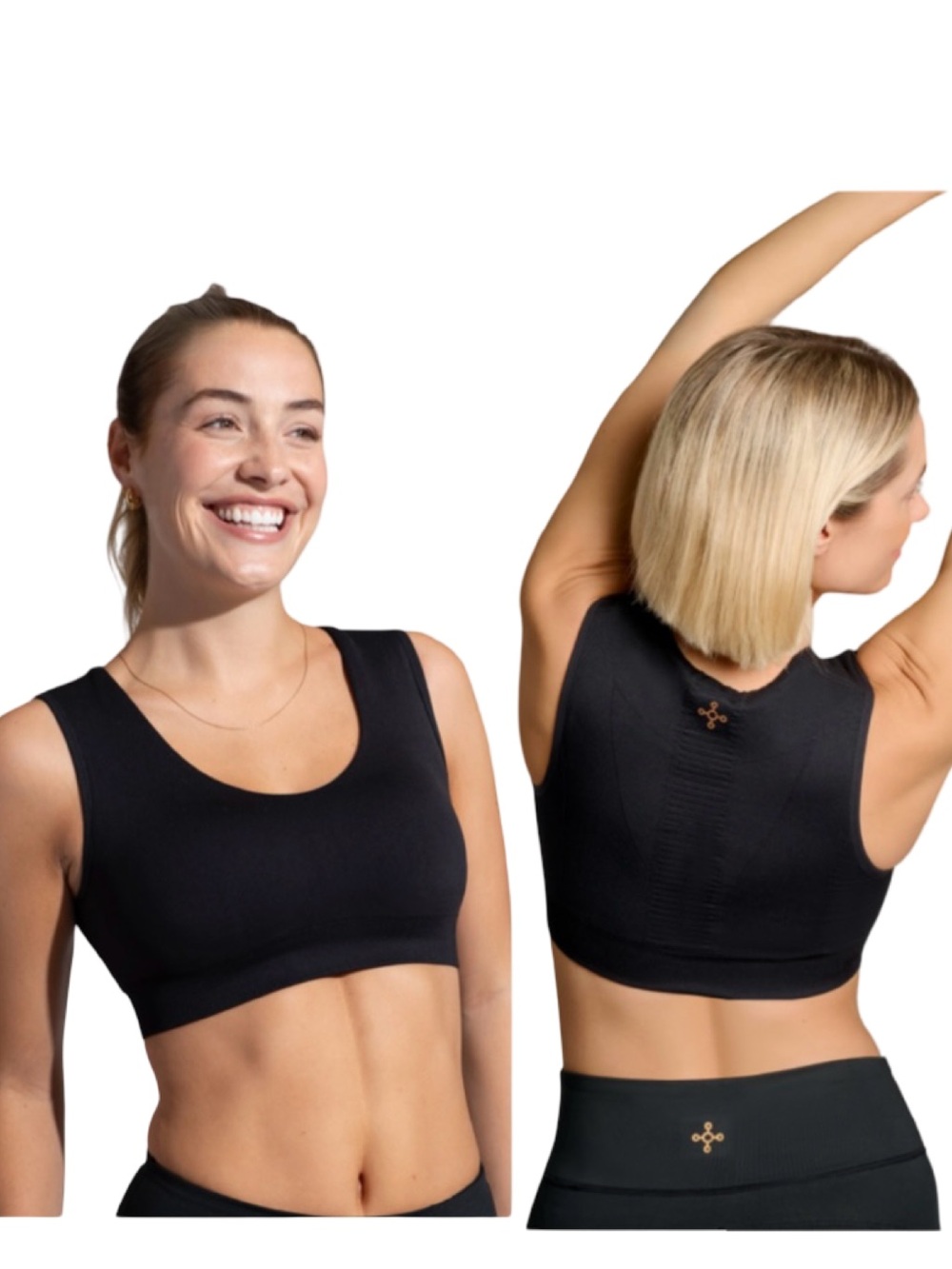 Tommie Copper Black Seamless Back Support Bra Posture Corrector Size 2X 2XL